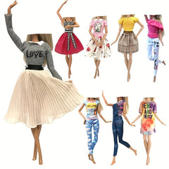 Doll Clothing Set - Princess and Casual Outfits with Accessories