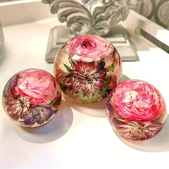 3PCS Round Ball Silicone Resin Mold for Flower Preservation