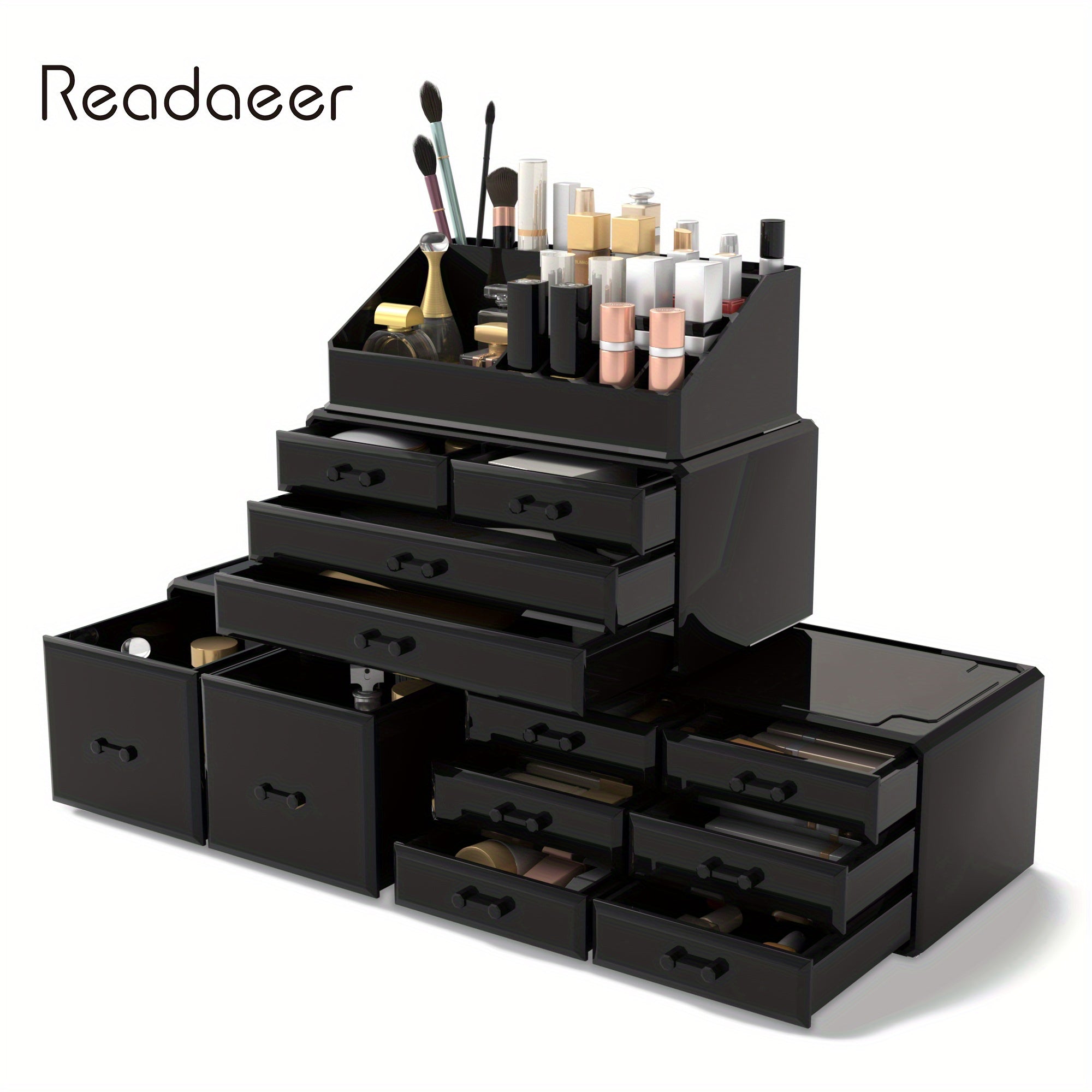 4 Layer Makeup Organizer with 12 Drawers Stackable Cosmetic Storage