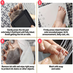 DIY Hand/Footprint Kit Ink Pads Photo Frame Handprint Baby Shower Gift Red