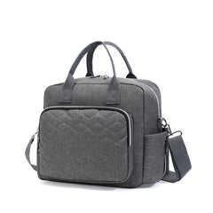Stylish Grey Argyle Embroidered Mommy Bag
