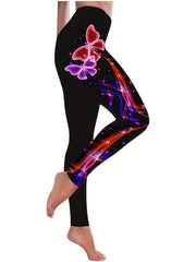Ombre Butterfly Print Leggings
