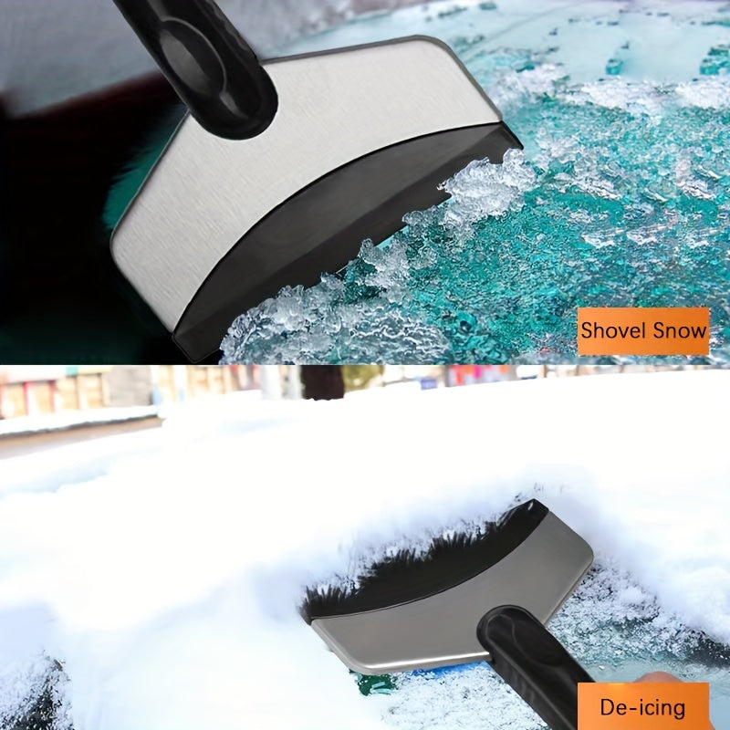 Car Stainless Steel Snow Shovel Window Scraper Snow Cleaning Brush Winter Tool