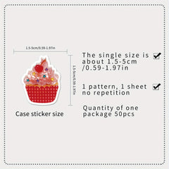 50pcs Red Ins Wind Fun Cartoon Stickers Vinyl for Luggage Guitar Car