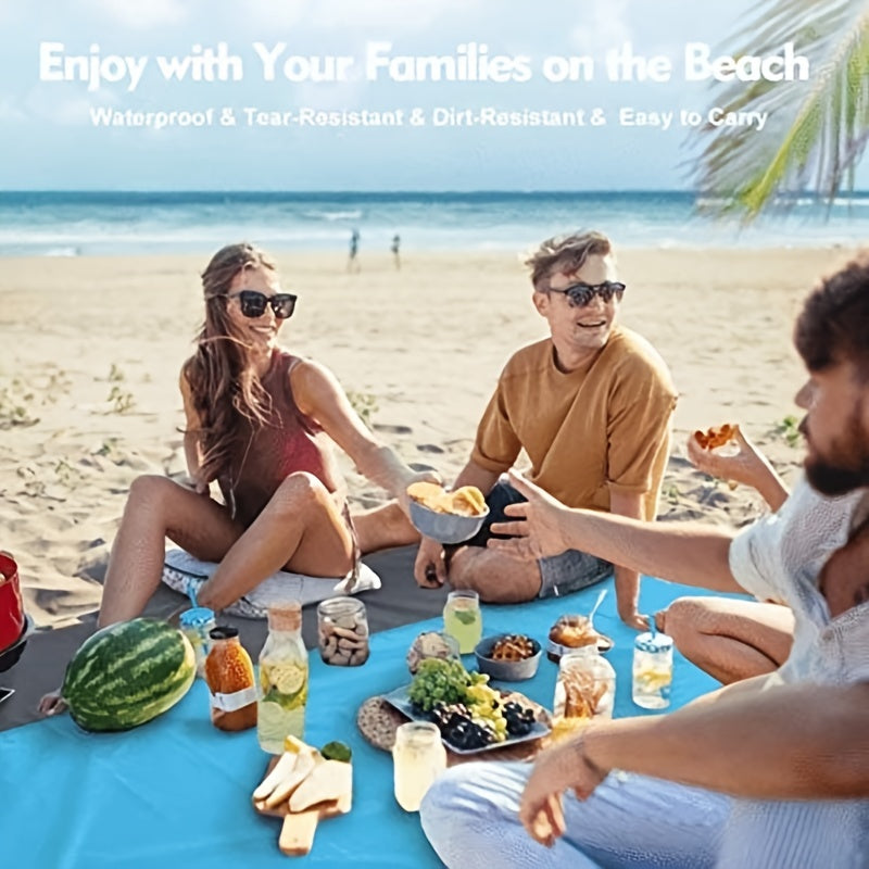 Oversized Sand Proof Beach Blanket 210x200 - Outdoor Picnic Mat for Travel