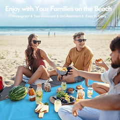 Oversized Sand Proof Beach Blanket 210x200 - Outdoor Picnic Mat for Travel