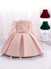 Princess Birthday Party Dress with Bow - Solid Fairy Dress