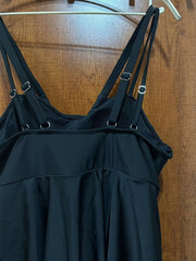 Solid V Neck Crisscross One Piece Bathing Suit