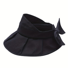 Bow Foldable Visor Sun Hat Solid Sunscreen Beach Hats Summer Vacation