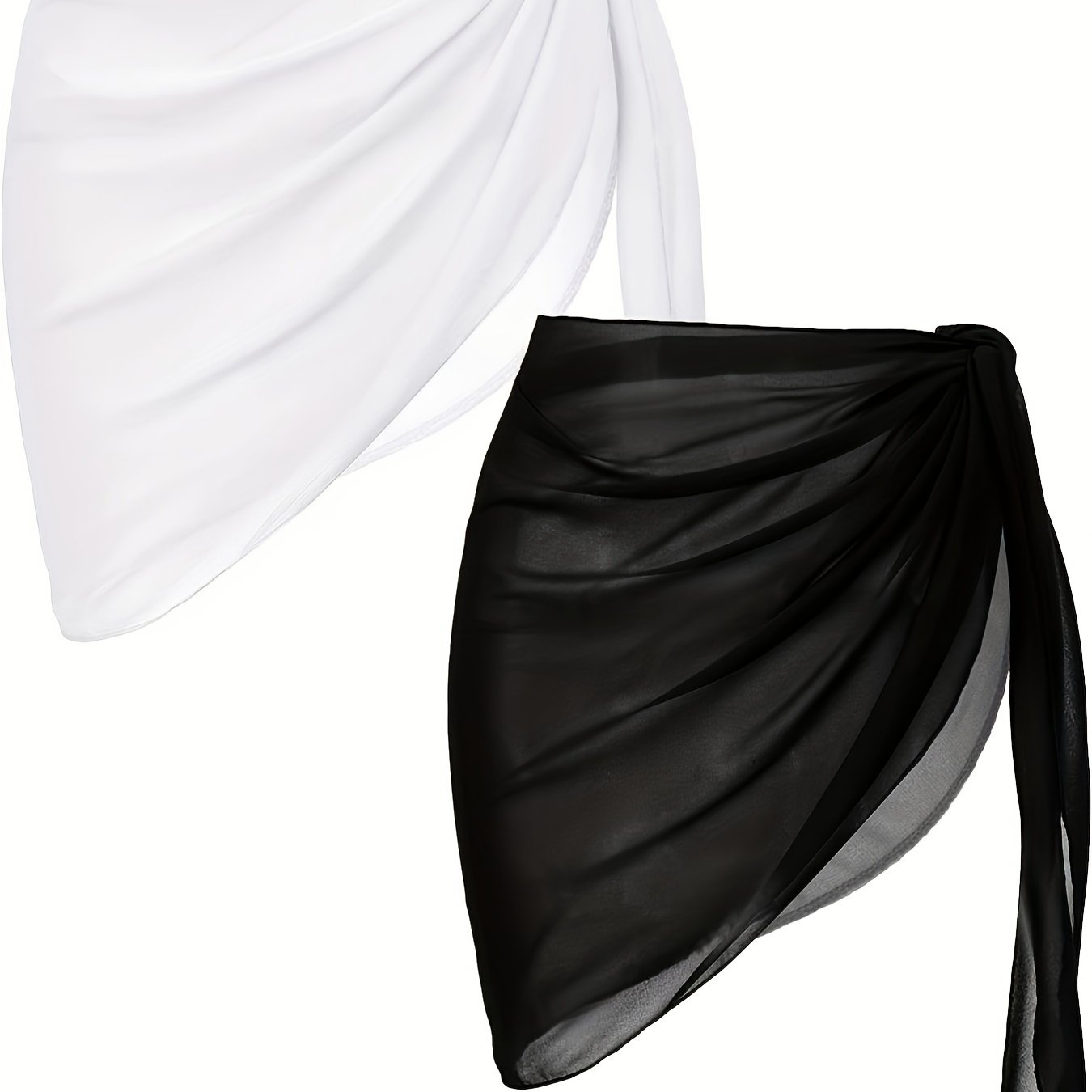 Boho 2-Piece Beach Wear Wrap Skirts Leopard & Solid Sarongs