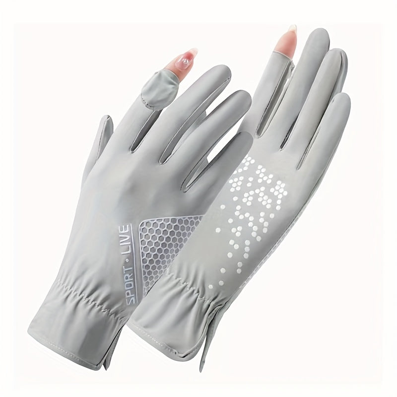 Sunscreen Gloves Elastic Sports Riding Gloves for Women