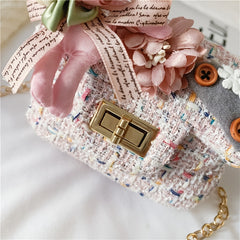 Girls Flower & Pearl Crossbody Bag Coin Purse Kids Accessories