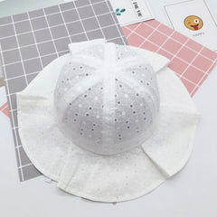 Baby Polka Dot And Flowers Graphic Cotton Bucket Hat Sun Protection