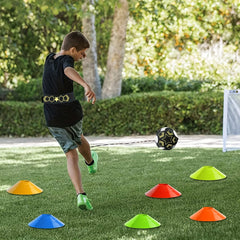 14pcs Football Training Set w/12 Marking Cones, 1 Ball Bag for Solo Training