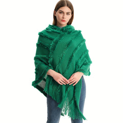 Solid Warm Poncho Hoodie Scarf Women Outdoor Windproof Scoodie