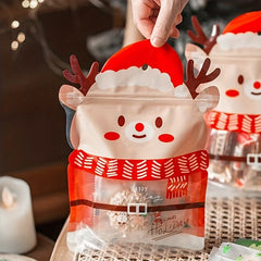 10pcs Christmas Gingerbread Man Candy Cookie Bags