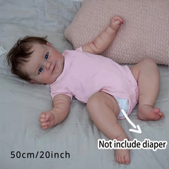 Reborn Baby Girl Doll Full Vinyl Body Pink Short Sleeve Newborn Princess Toddler