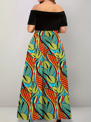 Floral Off Shoulder Maxi Dress Plus Size