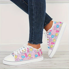 Women's Bunny Print Low Cut Sneakers