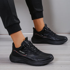 Men's Solid Sneakers Comfy Non Slip Casual Lace Up Durable Shoes