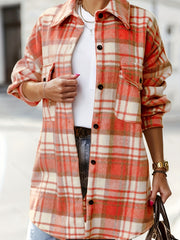 Plaid Print Button Up Loose Fit Shirt
