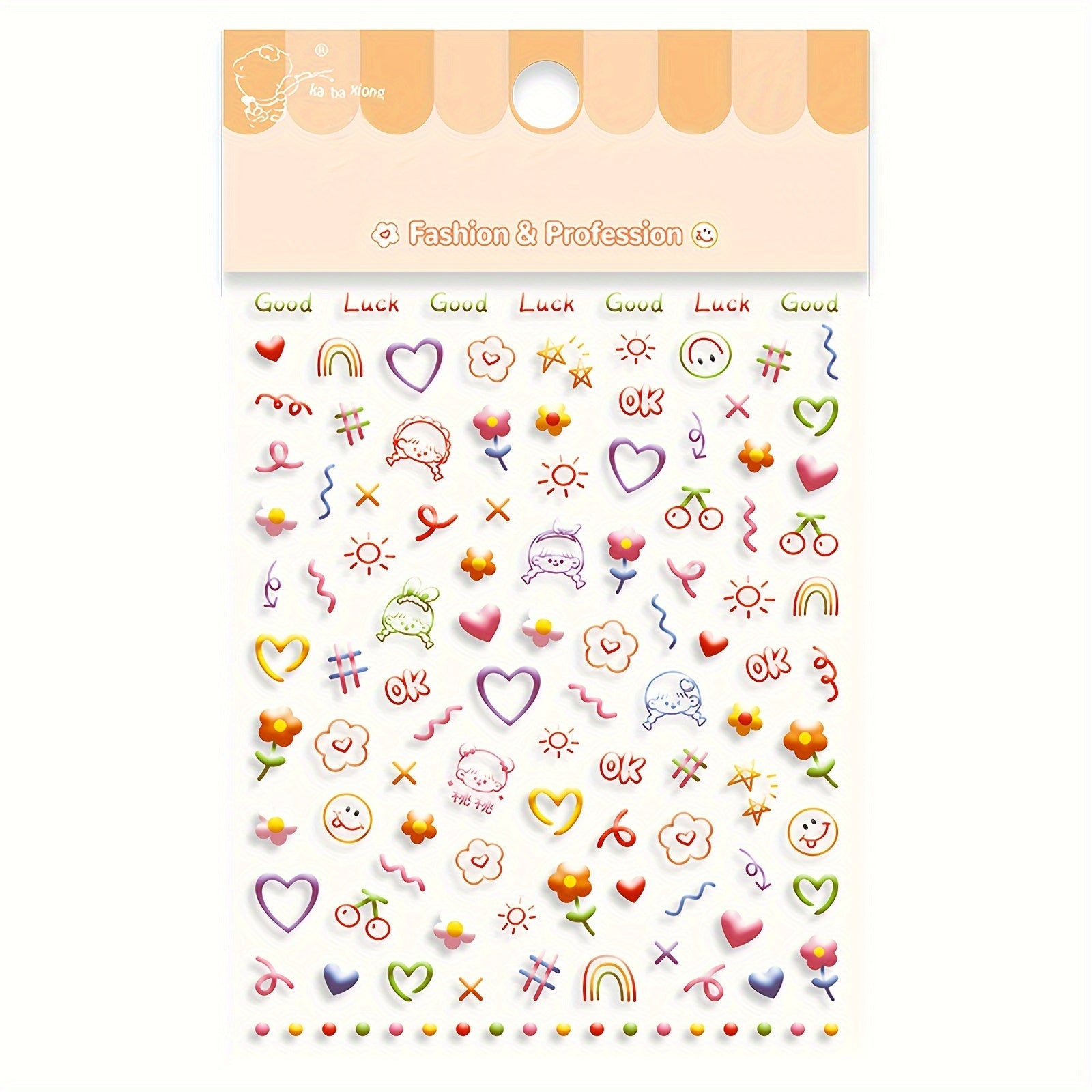 Girl Embossed Nail Art Stickers Finger Decoration Small Patterns