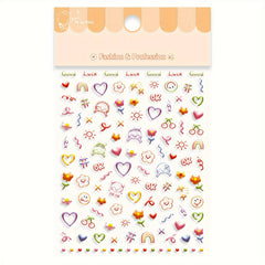 Girl Embossed Nail Art Stickers Finger Decoration Small Patterns