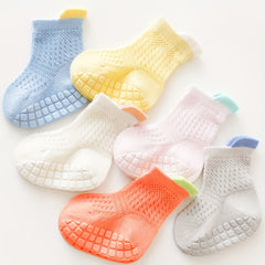 6 Pairs Baby Girls Mesh Crew Socks 1-3 Years