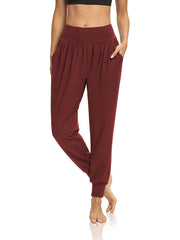 Women's High Waist Jogger Pants Loose Pleated Yoga Fitness Pants