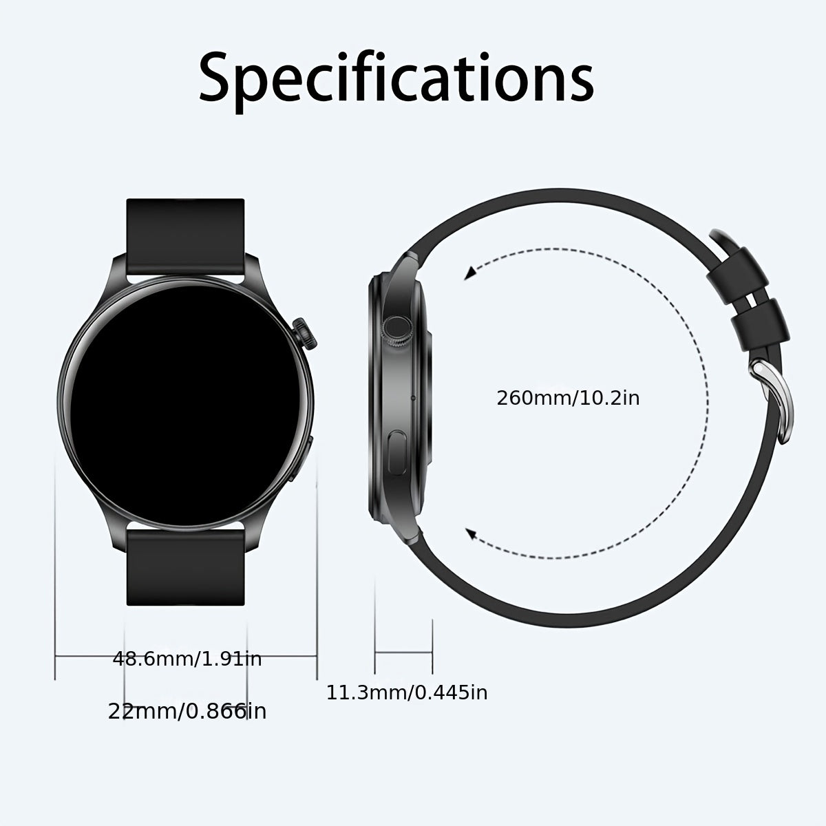 Smart Sports Watch 1.53" HD Screen Calls Messages 100 Exercise Modes