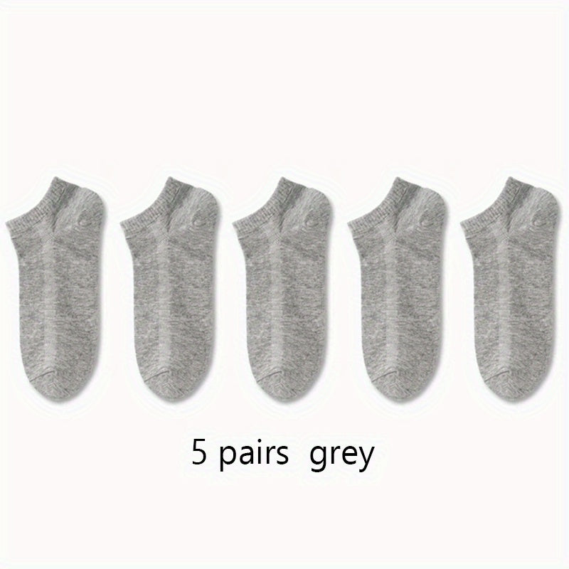 5pairs Boys Kids Thin Breathable Odor Resistant Sports Socks