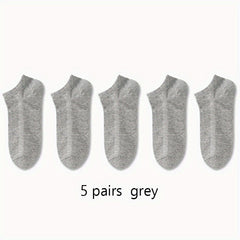 5pairs Boys Kids Thin Breathable Odor Resistant Sports Socks