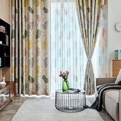 Geometric Circle Pattern Curtain for Home Decor
