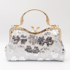 Sequins Evening Bag Kiss Lock Clutch Purse Wedding Handbags