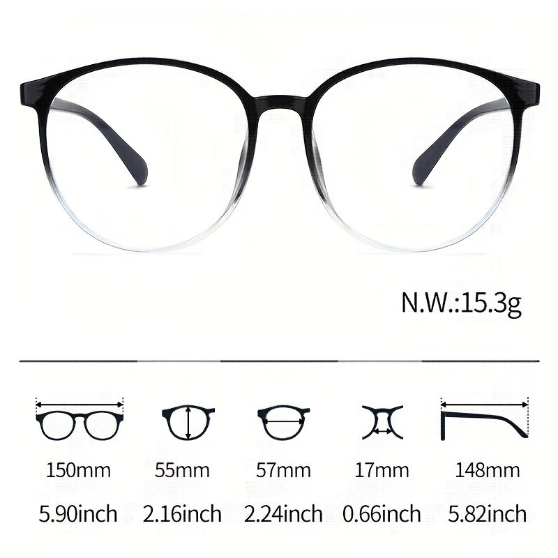 Anti Blue Light Glasses Large Round Frame Phone Computer Glasses with Case