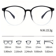 Anti Blue Light Glasses Large Round Frame Phone Computer Glasses with Case