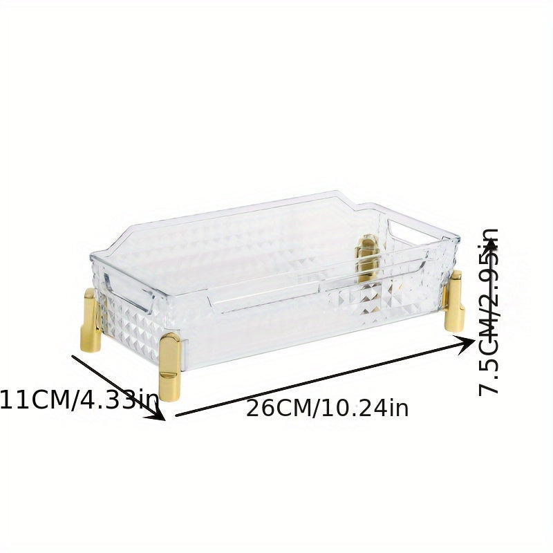 Transparent PET Storage Tray Diamond Pattern Cosmetics Box
