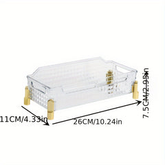 Transparent PET Storage Tray Diamond Pattern Cosmetics Box