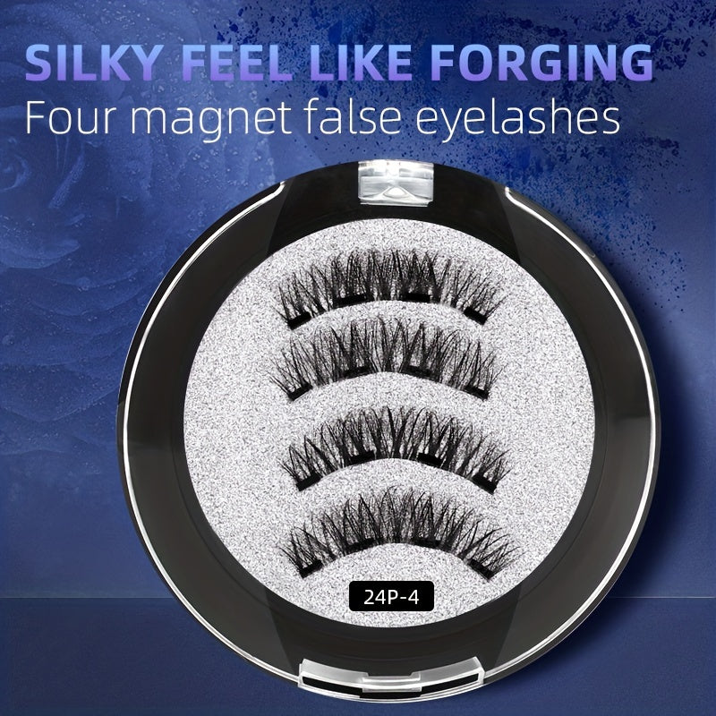 Magnetic False Eyelashes With Applicator Kit Eye Elongated Eyelashes No Glue