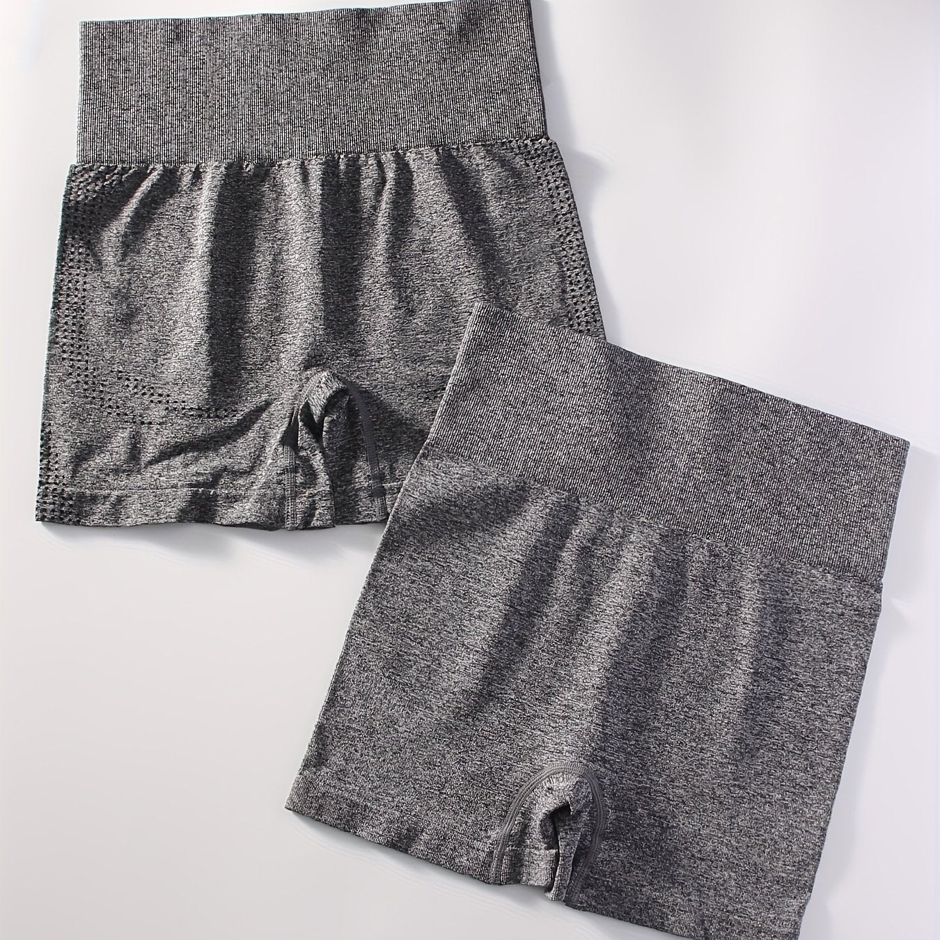 2pcs Solid Sports Shorts Stretchy Sexy Summer Fitness Workout Yoga Shorts