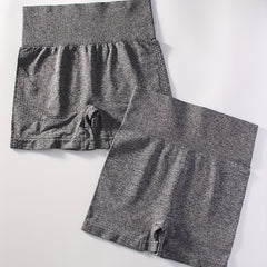 2pcs Solid Sports Shorts Stretchy Sexy Summer Fitness Workout Yoga Shorts