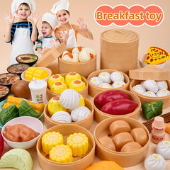 Kids Kitchen Toy Set - Breakfast Food Simulation Educational Toy