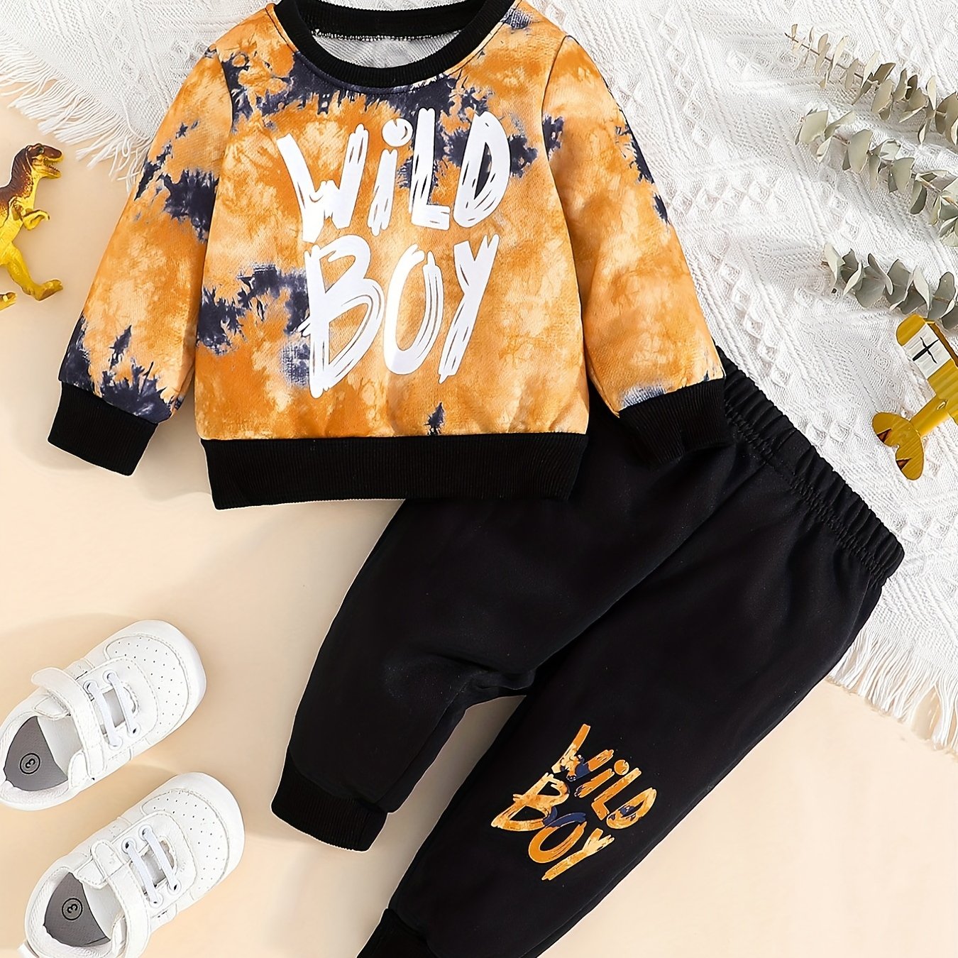 WILD BOY Baby Boys Sweatshirt Trousers Set, Casual 2pcs