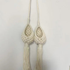 3pcs Macrame Hanging Planters Bohemian Decor with Air Plants & Tillandsia