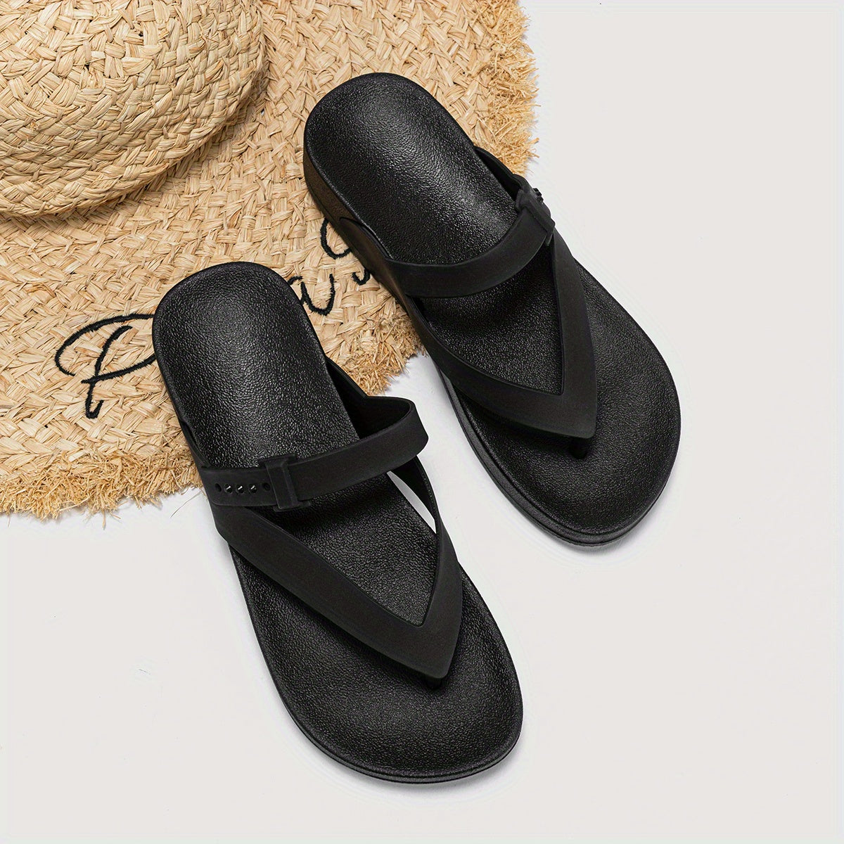 Women's Open Toe Flip Flops Slip On Slide Shoes