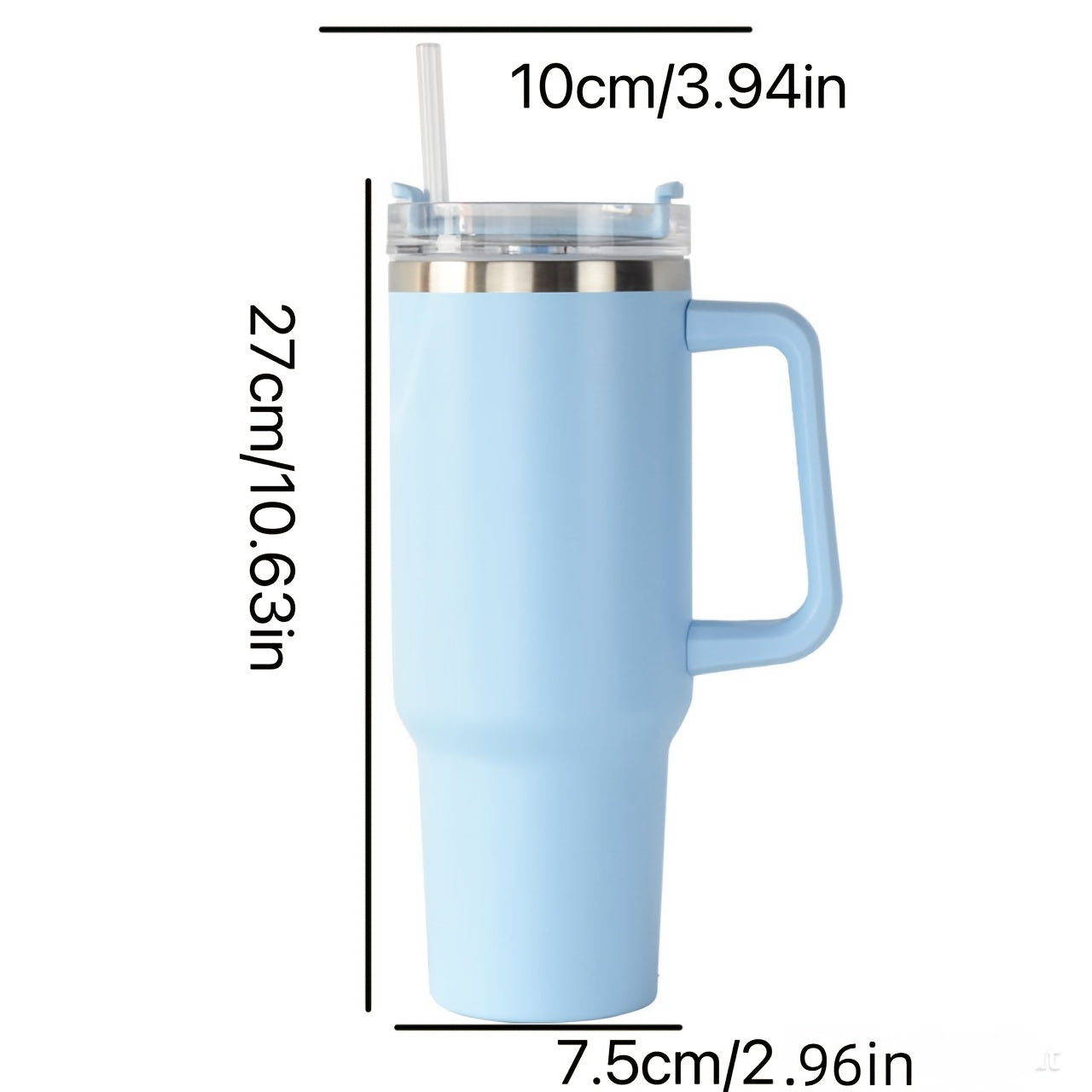 40oz Stainless Steel Insulated Cup - Outdoor Sports & Travel - Leakproof Straw