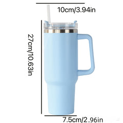40oz Stainless Steel Insulated Cup - Outdoor Sports & Travel - Leakproof Straw