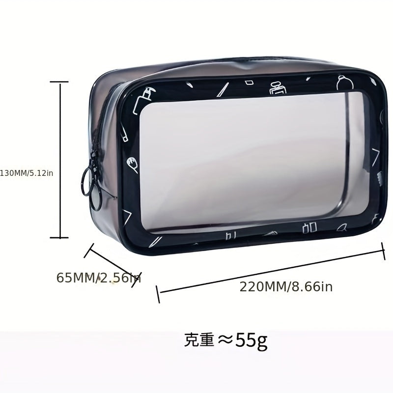 Cute Cartoon Travel Storage Bag with Clear Panel for Waterproof Packing