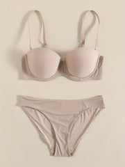 Seamless Balcontte Bra & Thin Bikini Panties Set