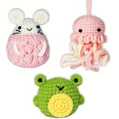 Crochet Doll Pendant DIY Kit with Wool - Creative Doll Ornament Gift Set